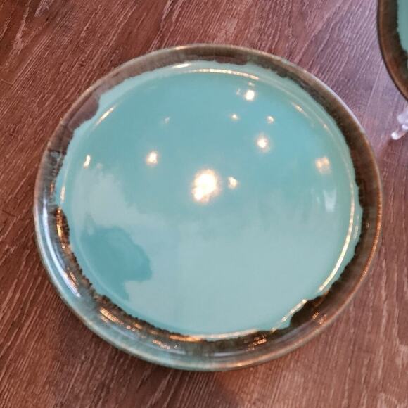 Jaska of California Cascade Ware Blue with Brown Drip Vintage Dinner Plate 6Pc - Picture 8 of 8